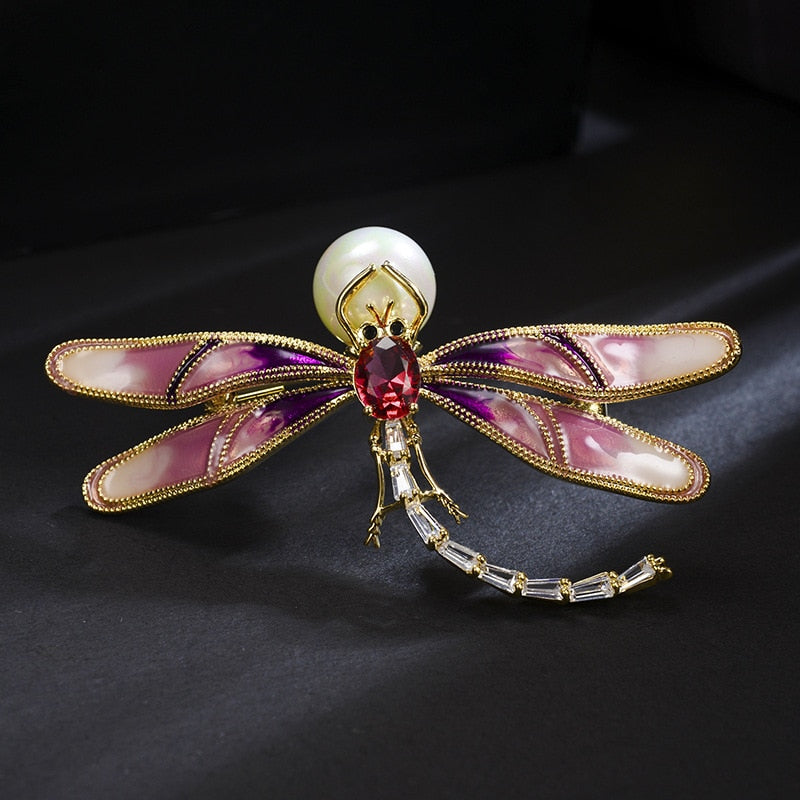 Dripping Dragonfly Brooch - Elegant Accessory for Women