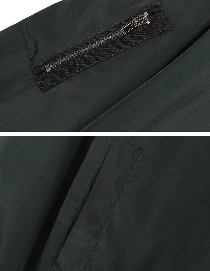 Couleur unie style court col vertical loisirs veste à glissière veste veste veste veste
