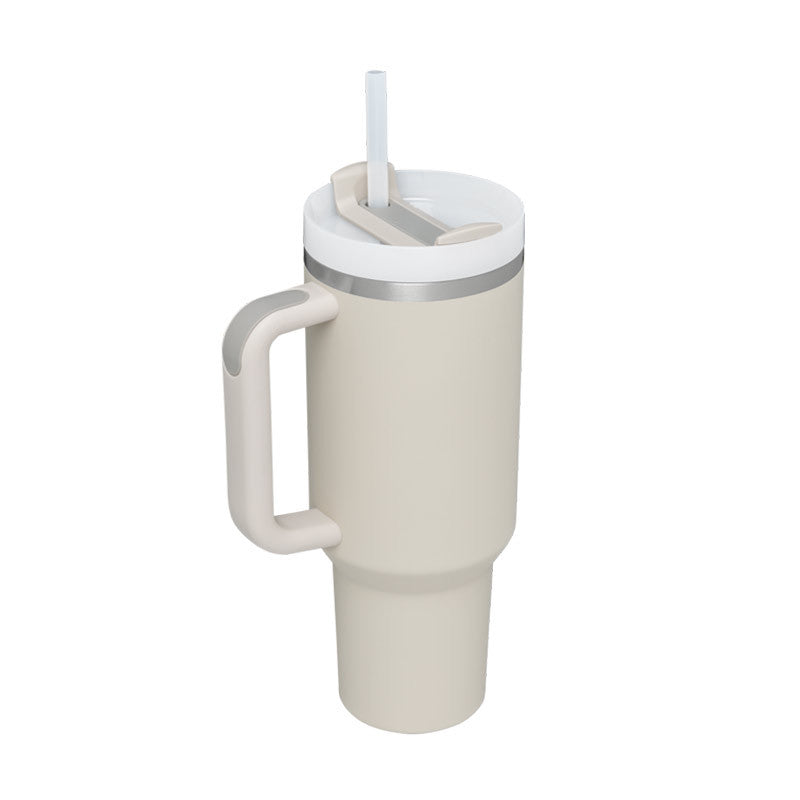 Alla hjärtans dag present termisk mugg 40 oz halm kaffe isoleringskopp med handtag Bärbar bil rostfritt stål vattenflaska stor kapacitet Resa BPA fri termisk mugg
