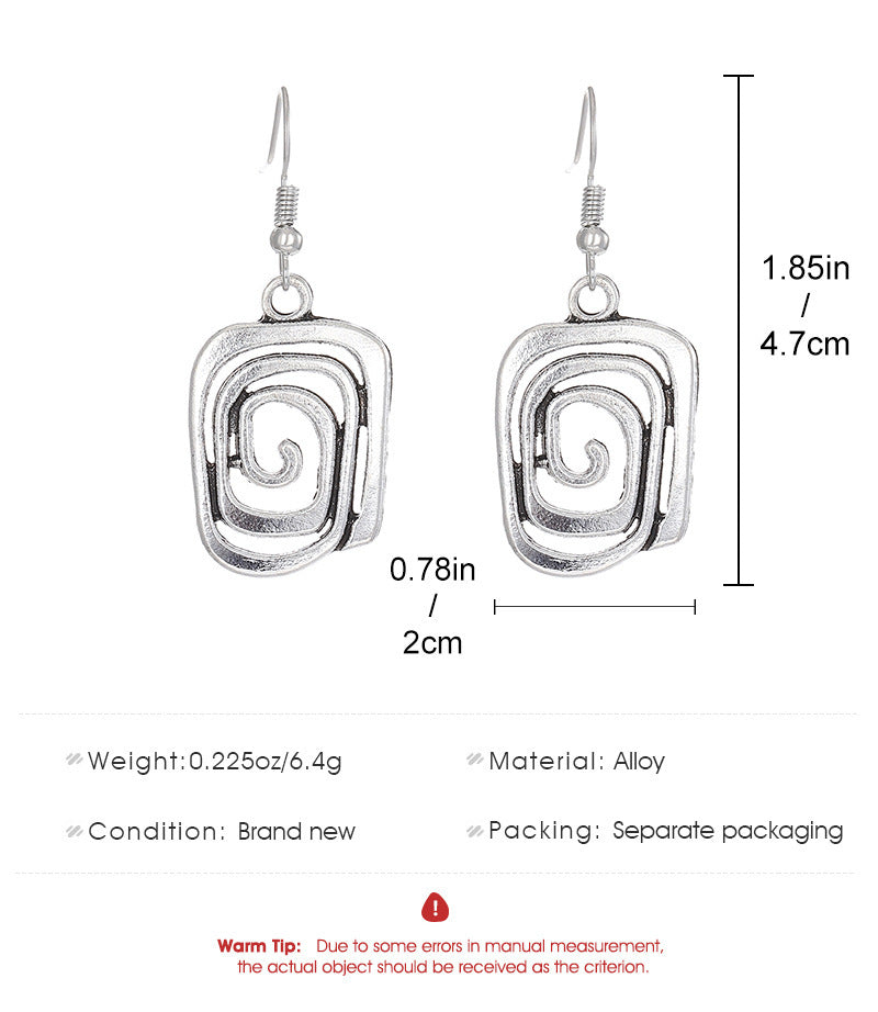 Geometric Alloy Pendant Earrings