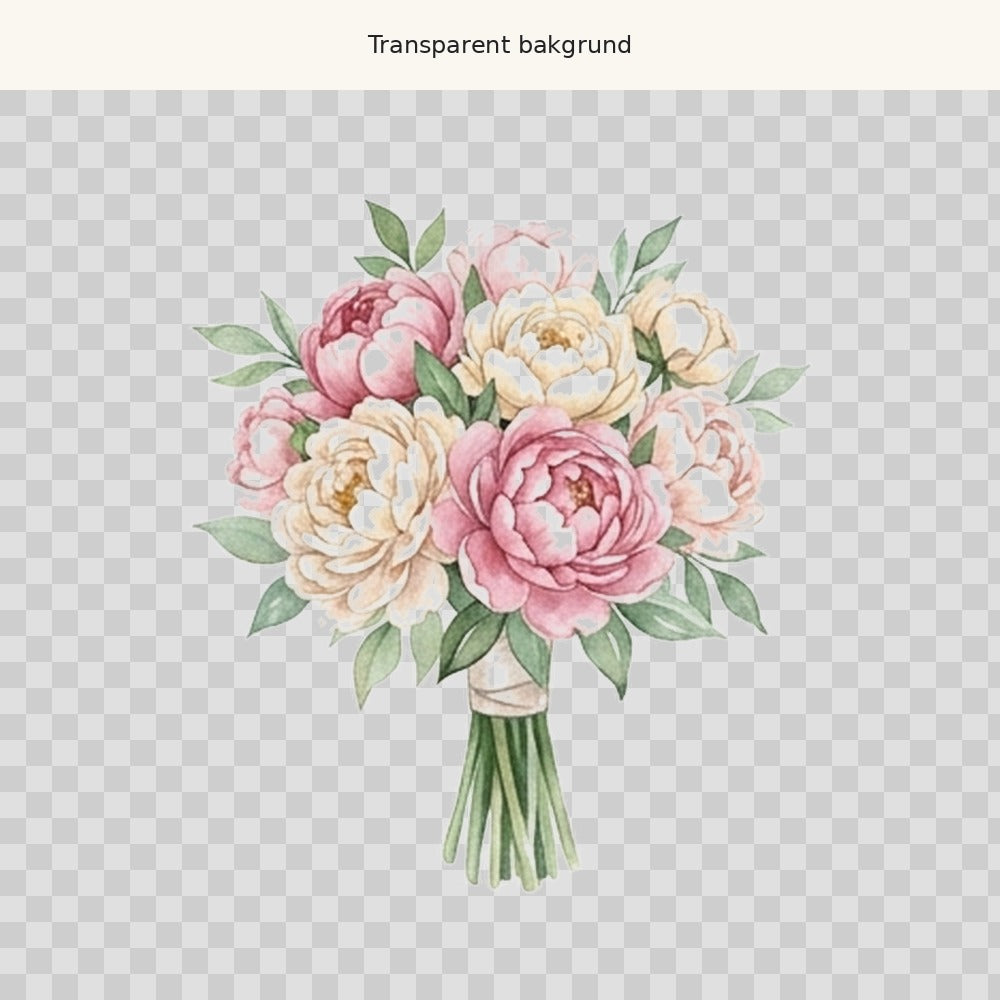Brudbukett – transparent PNG-motiv (clipart)