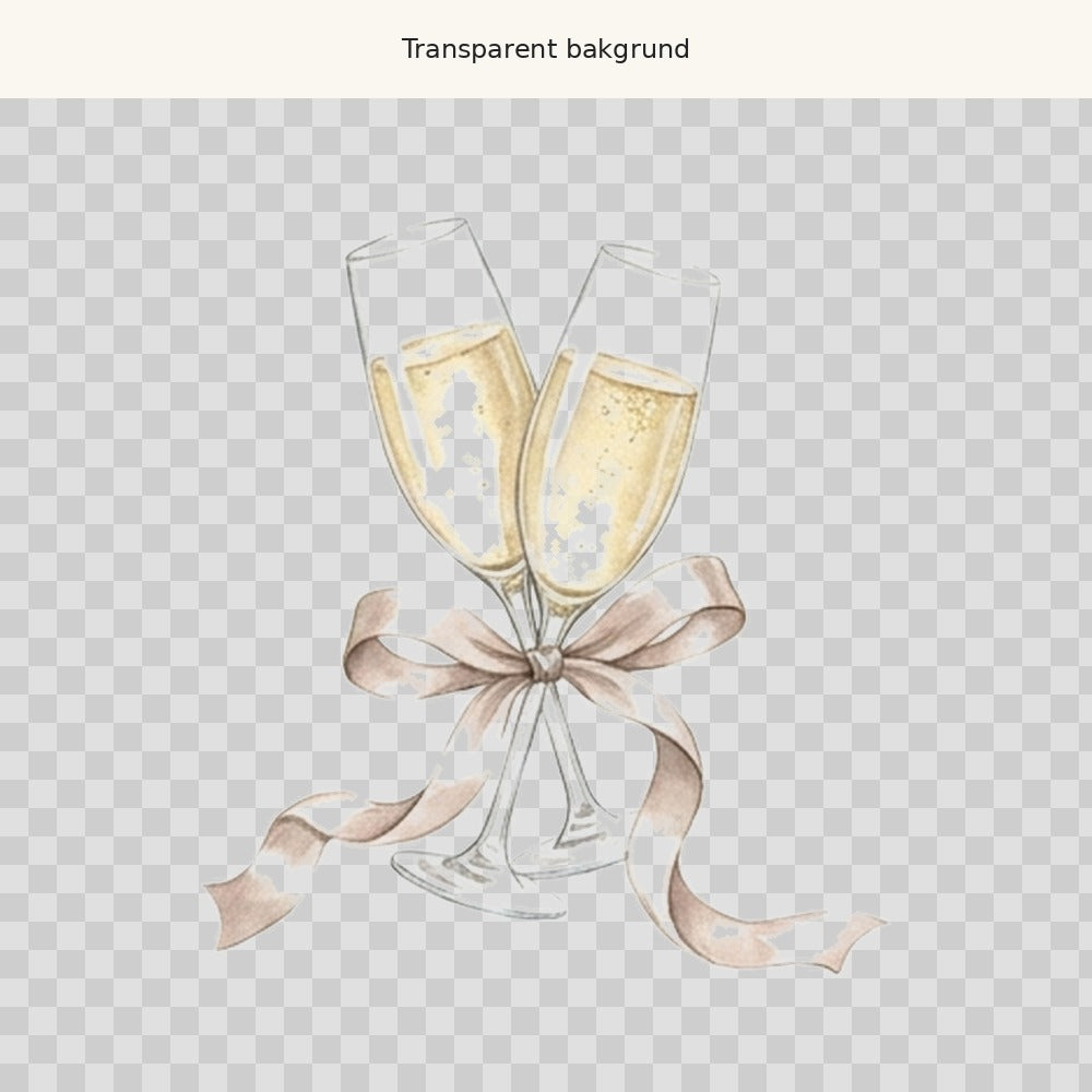 Champagneglas – transparent PNG-motiv (clipart)