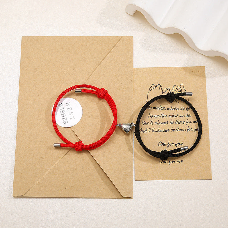 Enkelt Nylon Love Magnetic Armband