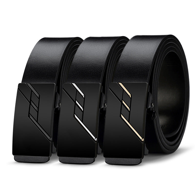 Men's Automatic Leather Buckle Cowhide Casual Business Belt - Versatile Professional