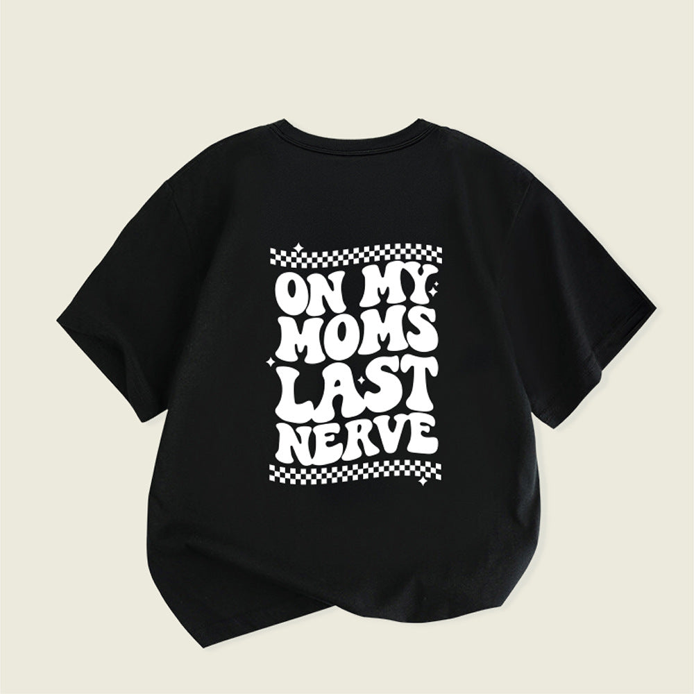 Letter Print Casual T-shirt för barn med rund hals
