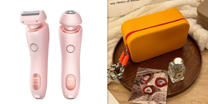 2 i 1 hårborttagning epilator USB uppladdningsbar trimmer kvinnor kroppsrakhyvel ansikte ben armhåla bikini hand blygd rakapparat hårborttagare