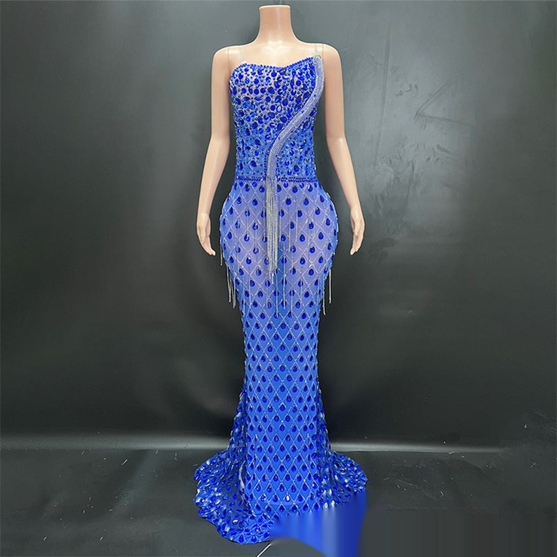 Elegant Fishtail Gown - No Back Design