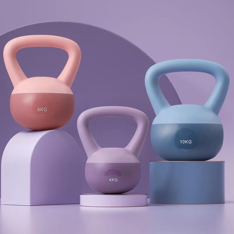 Professional Women's Fitness Home Kettlebell - PVC Construction (4kg/5kg/6kg, Purple/Pink/Blue)