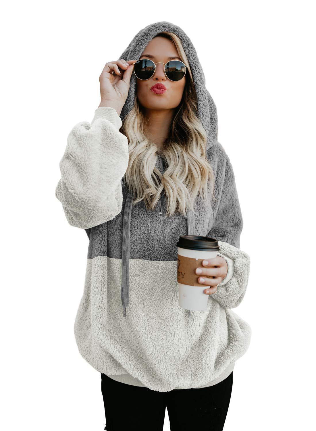 Veste pull décontractée à col rond et capuche avec coutures en corde pour femme