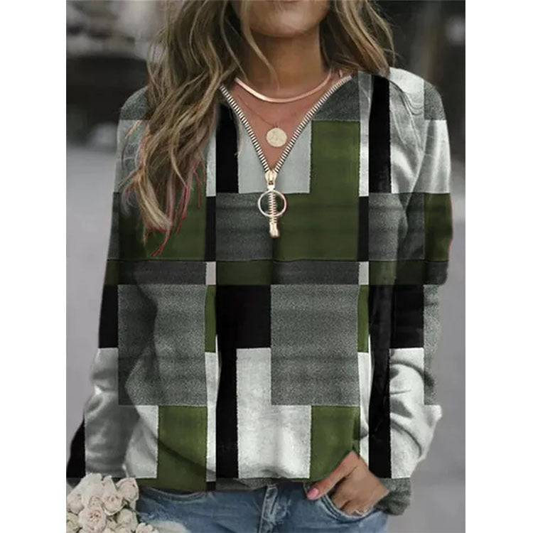 Stylish Women's Tops - Checkered Sweaters & Fleece Jackets