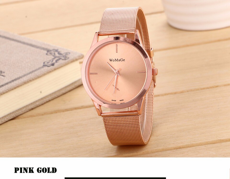 Mode alliage ceinture maille montre unisexe femmes montres Style minimaliste montre à Quartz relogio feminino saat montres pour femmes