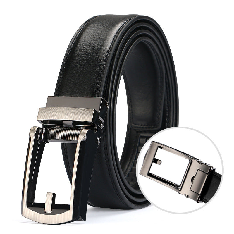Men's Two-Layer Cowhide Fake Needle Automatic Buckle Special Belt - Distinctive Character