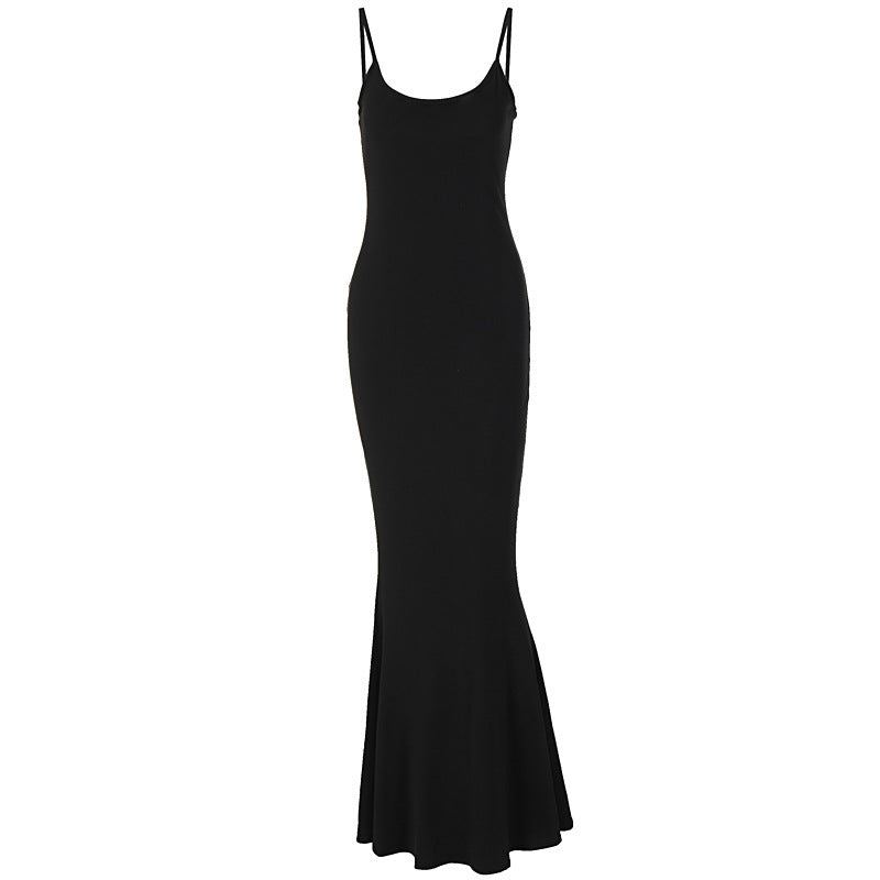 Robe longue à bretelles Spaghetti pour femmes, Sexy, Slim, moulante, soirée, Club, bretelles, robes de rue décontractées