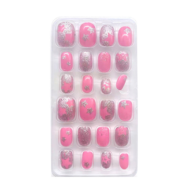 Autocollant de soin des ongles portable pour enfants, 24 pièces, dessin animé de poche