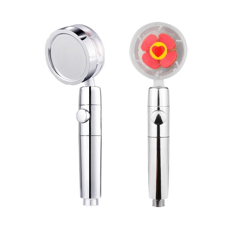 Pommeau de douche à hélice avec bouton d'arrêt et filtre en coton, buse de douche à main haute pression turbocompressée