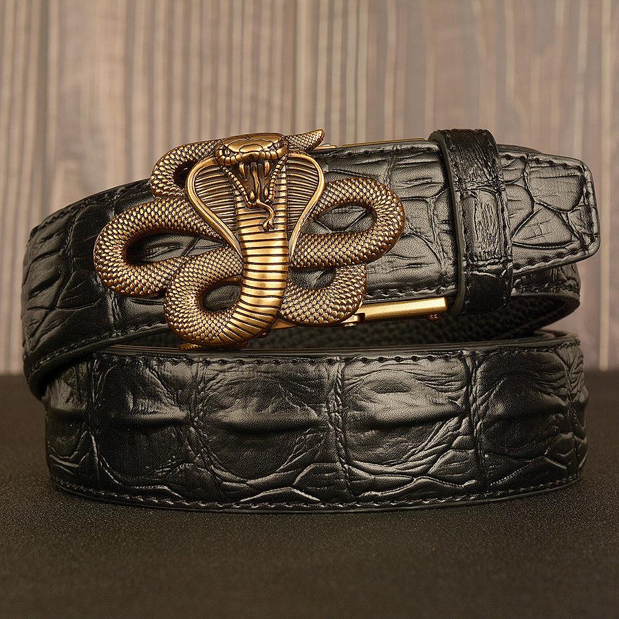 Double cuir pour hommes avec boucle de ceinture automatique
