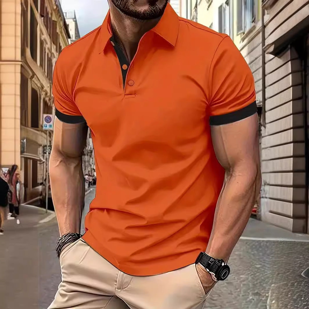 Herr Kortärmad Business-skjorta Sommar Casual Poloshirts