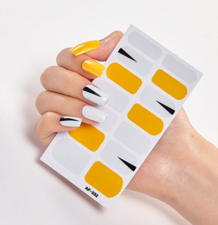 Full Coverage Nail Stickers - 40+ Designs - 24 Month Shelf Life - Nail Polish Glue Included - XAF01-XAF40 Collection