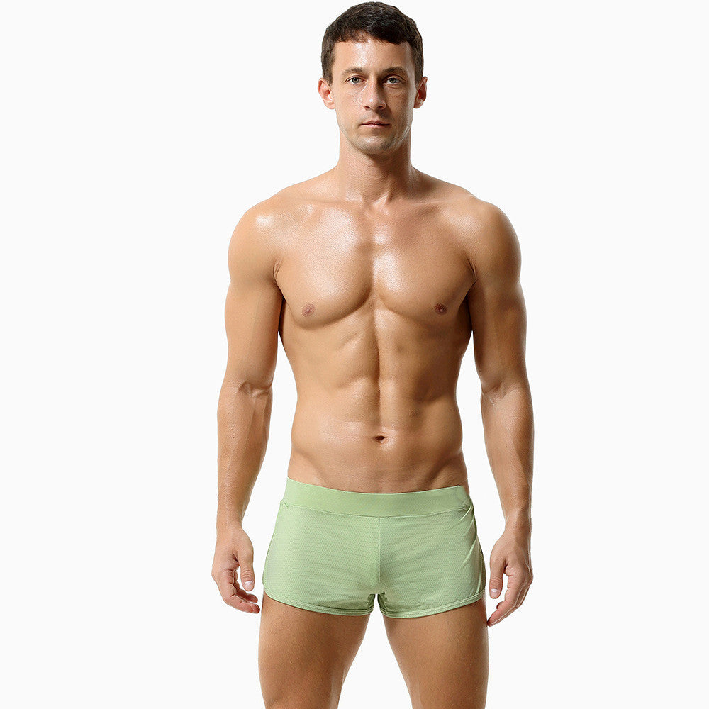 Herrboxershorts med inbyggda boxershorts i dubbel storlek, andningsbara meshbyxor för hemmabruk