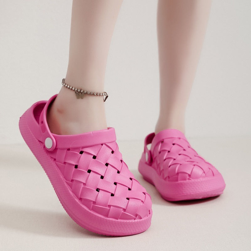 Women's Cross-Woven Platform Garden Clogs