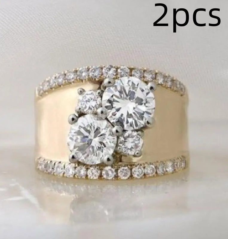 European And American Luxury Round Engagement Ring