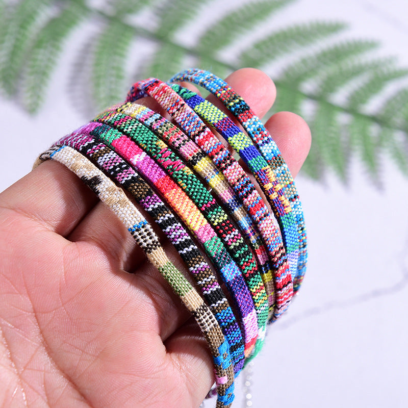 Chaîne de couleur bohème, Bracelet de cheville, bijoux faits à la main