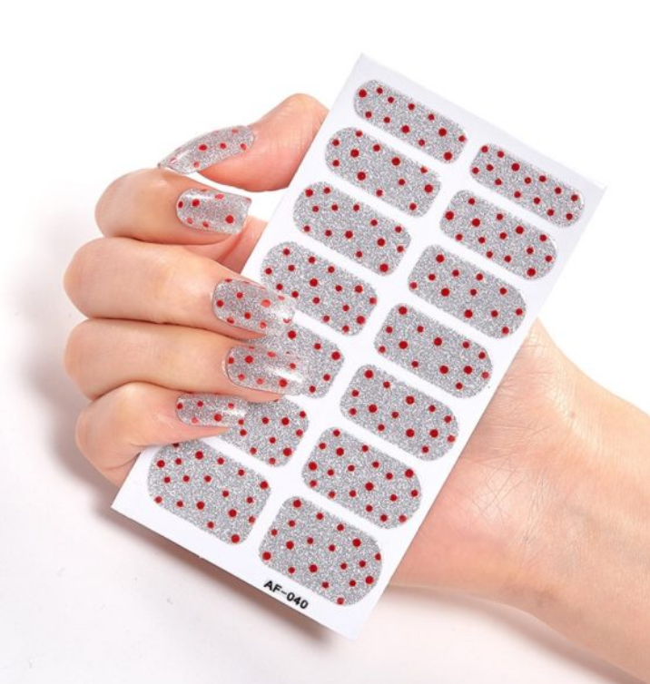 Full Coverage Nail Stickers - 40+ Designs - 24 Month Shelf Life - Nail Polish Glue Included - XAF01-XAF40 Collection