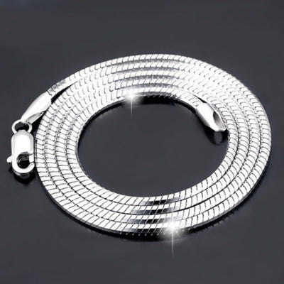 Sterling silverpläterad platina halsband kedja jadoku män nyckelben silver kedja Koreansk mode krage män och kvinnor älskare av silver