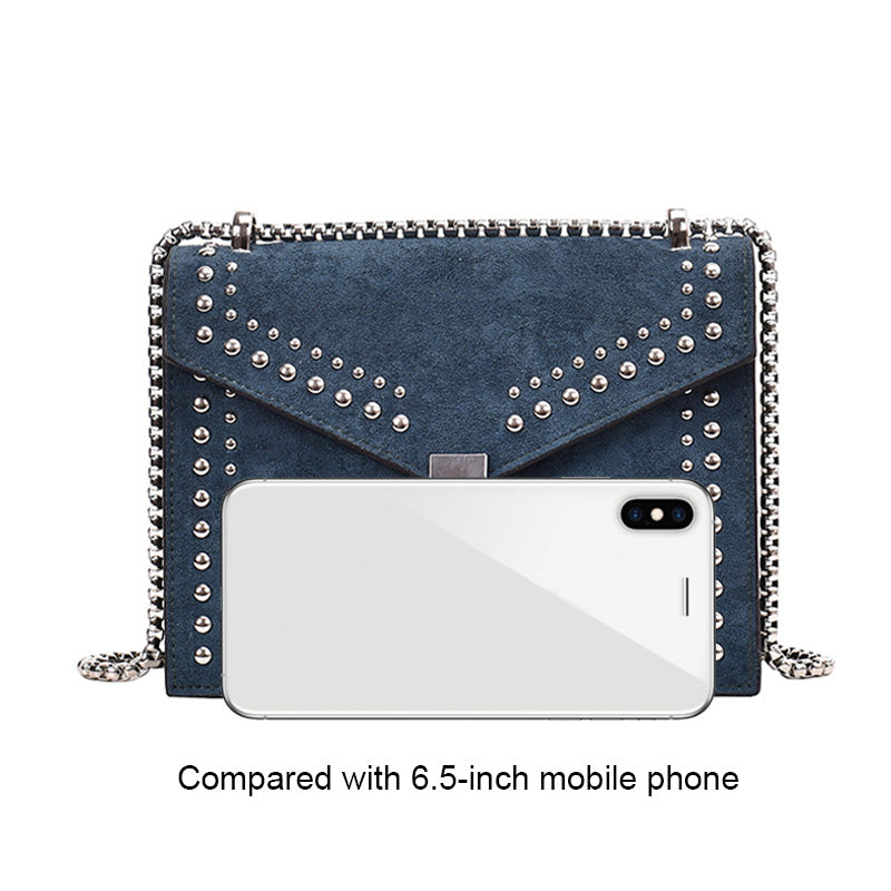 Textured Leather Mini Messenger - Compact Shoulder Bag with Scrub Finish