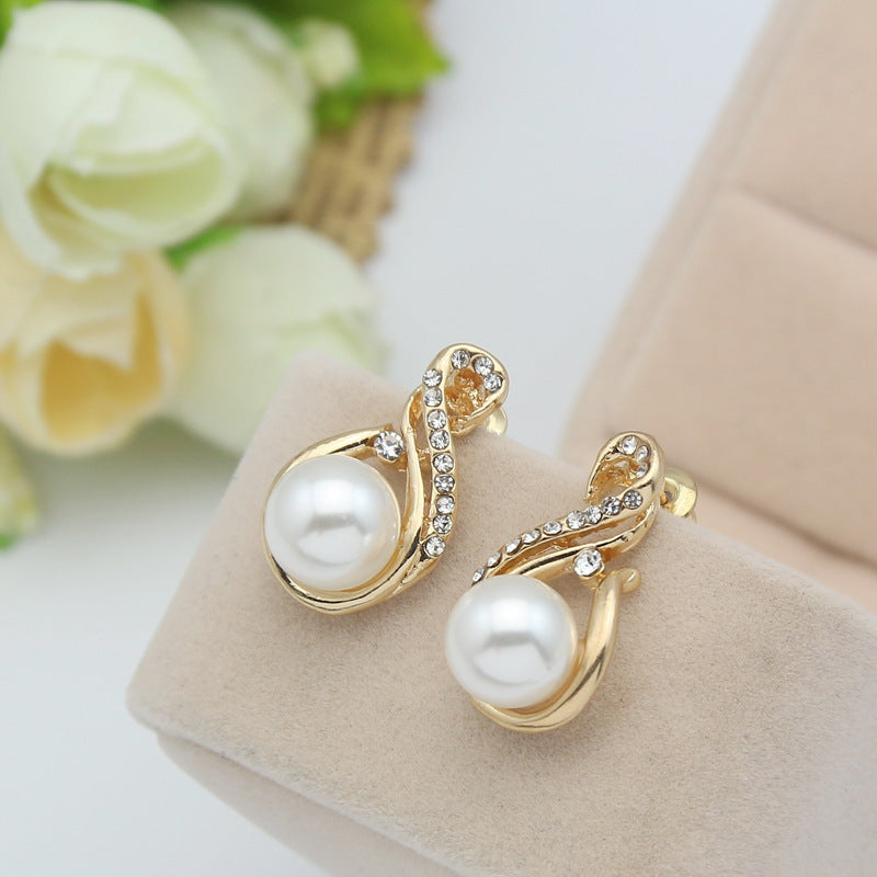 Necklace - Pearl Necklace & Earring Set