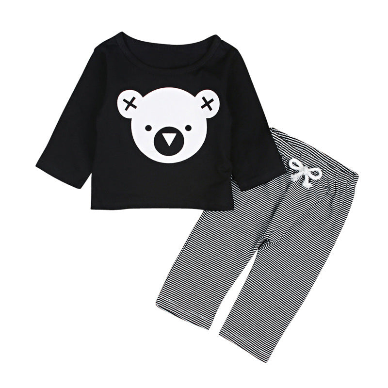 Koala Top Striped Pants Two Piece Kids Set