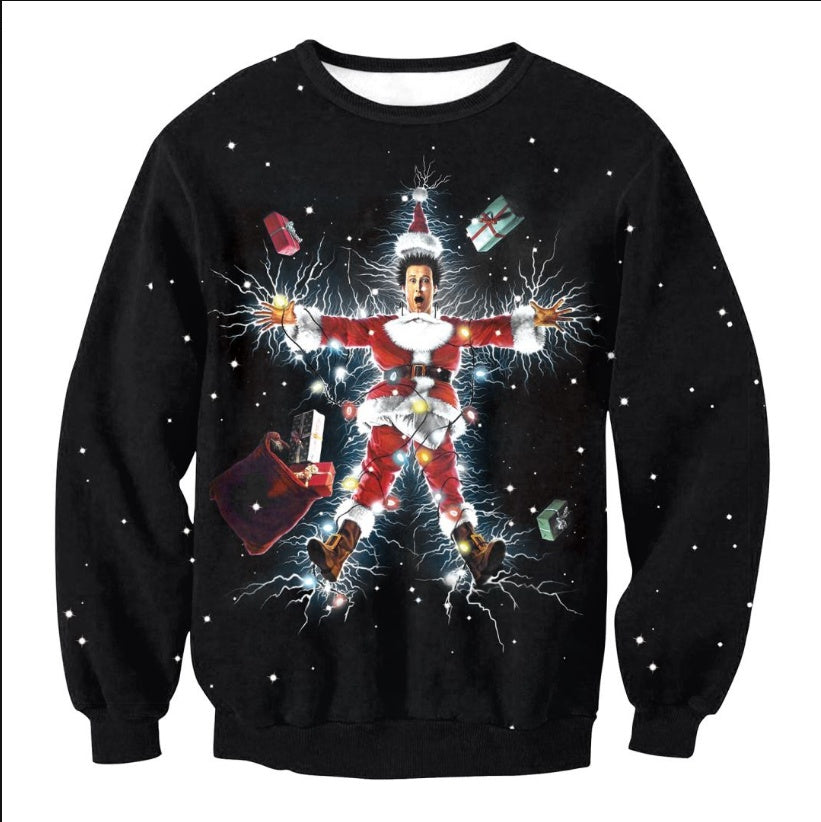 Funny Christmas Sweater Holiday Santa Elf Funny Women Men Sweaters Tops Autumn Winter Clothes for Winter