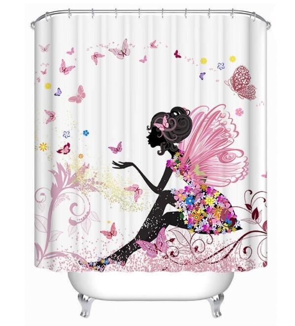 Art Design Graffiti Hip Hop African Girl Shower Curtain - Modern Building Bathroom Decor