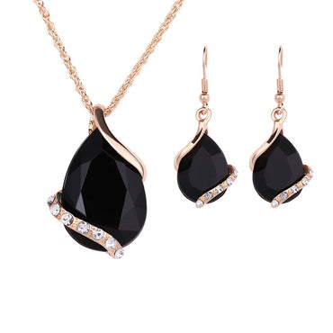 Elegant Water Drop Necklace Earring Set - High-Quality Jewelry