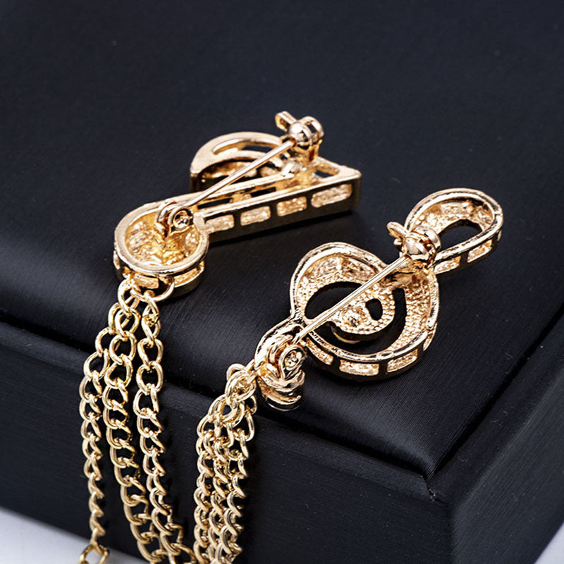 British Style Men's Symbol Music Brooch