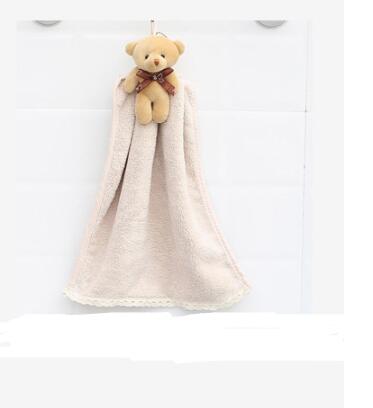 Torchon en velours corail, serviette absorbante suspendue pour salle de bain