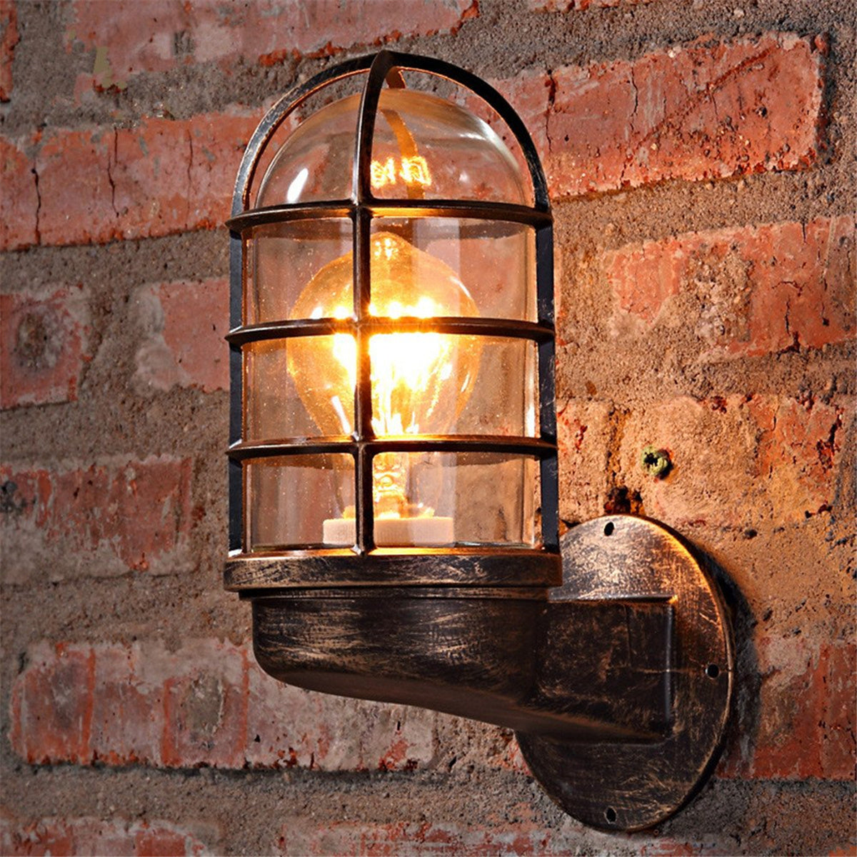 Outdoor Lighting for Cafe Bar - Vintage Glass Metal Wall Light