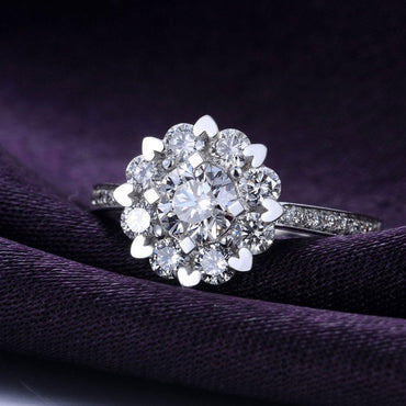 Bague de fiançailles et de mariage Micro Carat, bague de proposition féminine, or 18 carats, diamant, Zircon nu