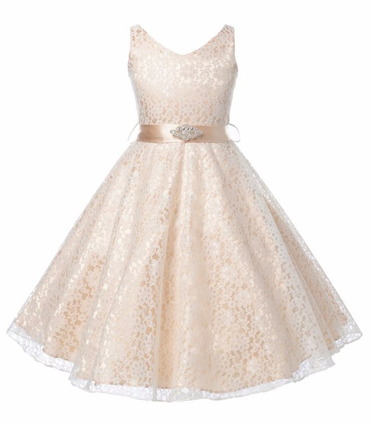 Enfants filles robe enfants Costume filles robe dentelle robe Tong vente en gros