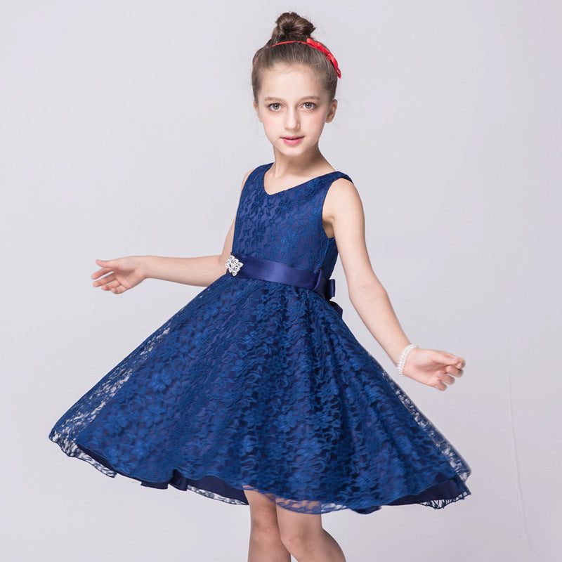 Enfants filles robe enfants Costume filles robe dentelle robe Tong vente en gros