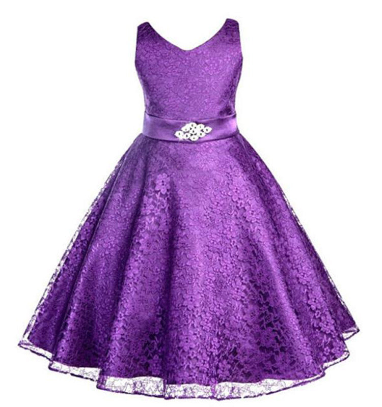 Enfants filles robe enfants Costume filles robe dentelle robe Tong vente en gros