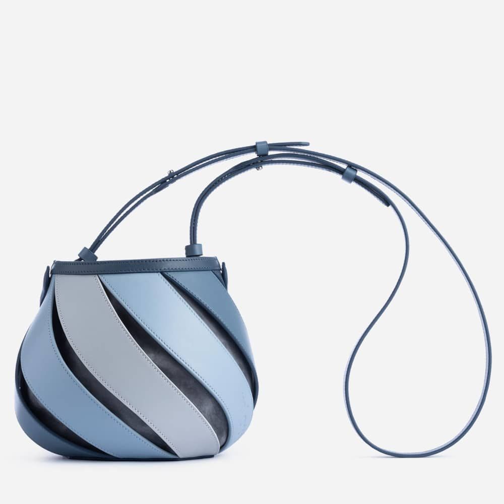 Cylindrisk Kontrastfärg Portable Messenger Diamond Quiltad Sömnad Bucket Bag