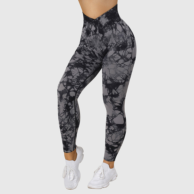 Seamless Tie Dye Leggings Women Yoga Pants Push Up Sport Fitness Running Gym Leggings - Artistic Performance