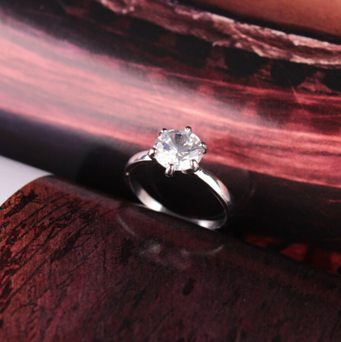 Bague en argent 925 avec zircone cubique à haute teneur en diamant pour bague de fiançailles