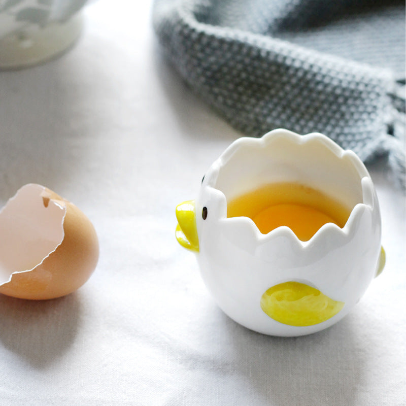 Cute Chicken Ceramic Egg White Separator Kitchen Accessories Practical Egg