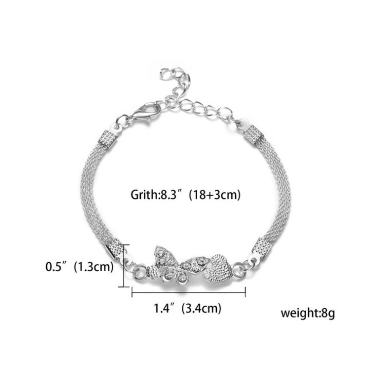 RINHOO 925 Smycken Silverfärgade Armband För Kvinnor Armband Mode Bröllopsbankett Armband & Armringar Alla hjärtans dag Gåva