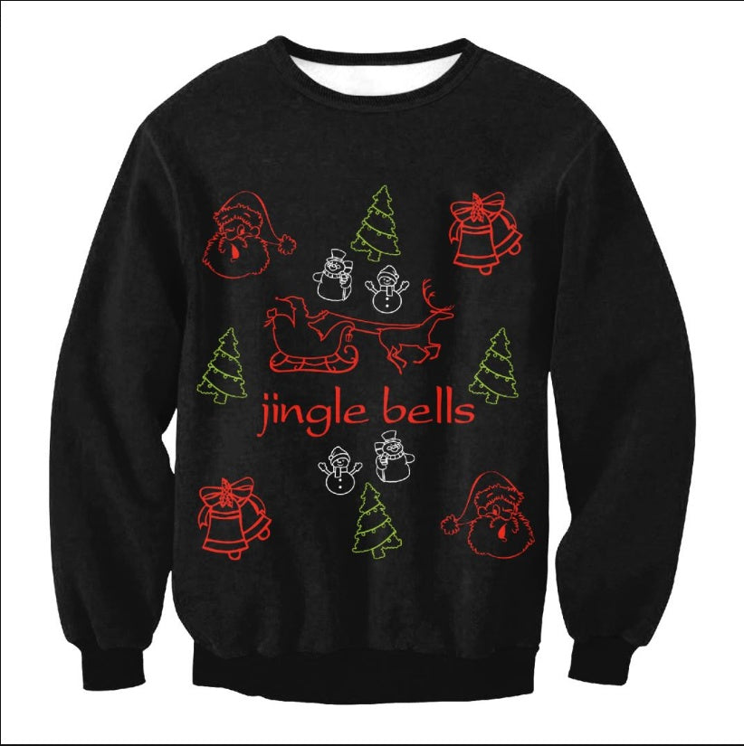 Funny Christmas Sweater Holiday Santa Elf Funny Women Men Sweaters Tops Autumn Winter Clothes for Winter