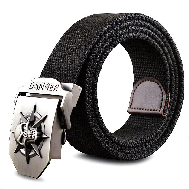 Men's Canvas Skull Metal Belt - Rebellious Edge