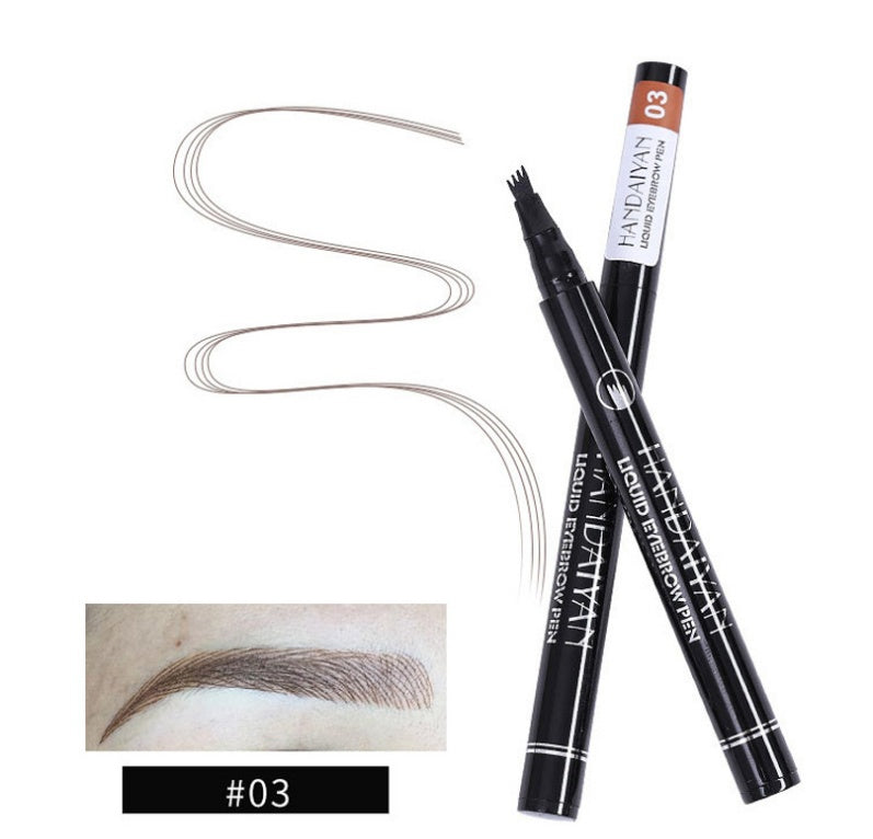 Microblading ögonbryn Pencil Vattentät Gaffel Tip Tattoo Pen Tinted Fin Sketch Ögonbryn Pennor Lång varaktigt ögonbryn