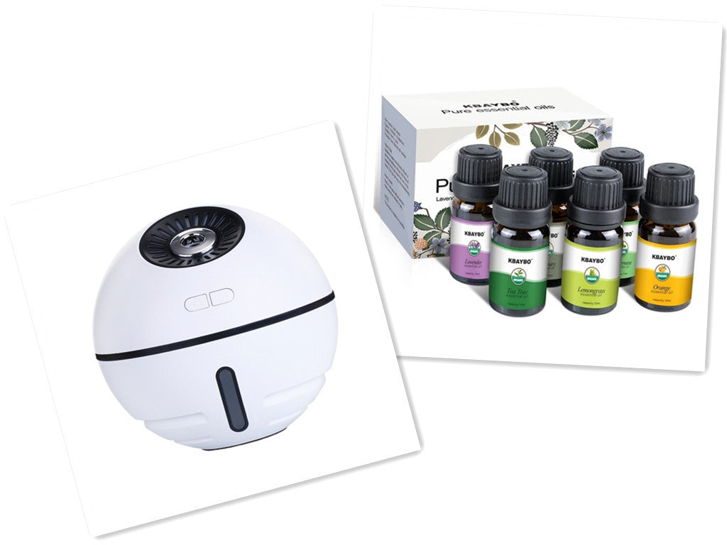 Rechargeable 2000mA Built-in Lithium Battery Mini Ultrasonic Aroma Humidifier with LED Light Fan